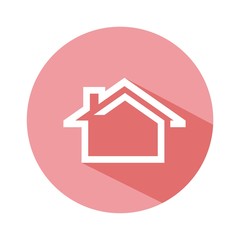 Icono casa línea rosa botón sombra