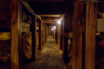 undergroung mine passage in the mountains