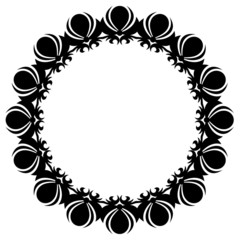 Round silhouette floral frame