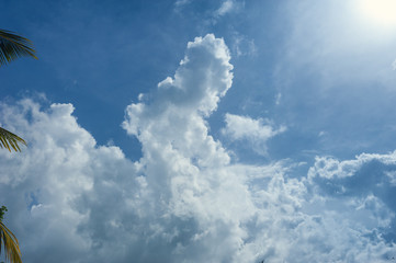 Blue sky and clouds. Summer day background