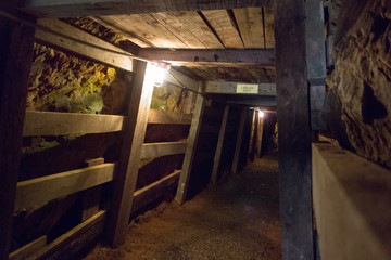 undergroung mine passage in the mountains