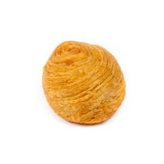 Durian Puff on white background. Macro. Shallow dof.