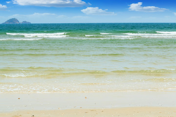 Wave in the sea on the sand beach