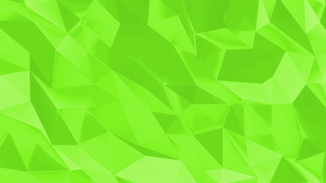 Green poligonal triangles background, seamless looping.