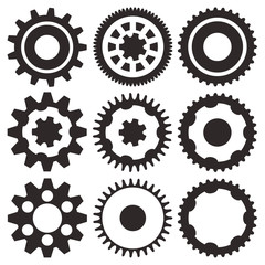 Vector collection of gear wheels