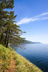 Fototapeta na wymiar Small trail on the Baikal lake coast
