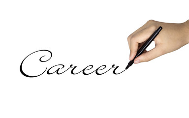 career word written by human hand