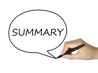 summary word written by human hand