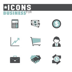 Business Economic FInancial Saving Growth Icon Set Concept