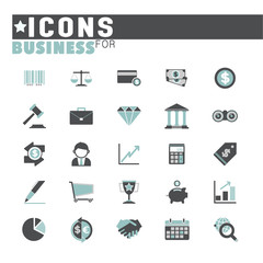 Business Economic FInancial Saving Growth Icon Set Concept