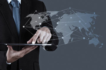  businessman working with new modern computer show social networ