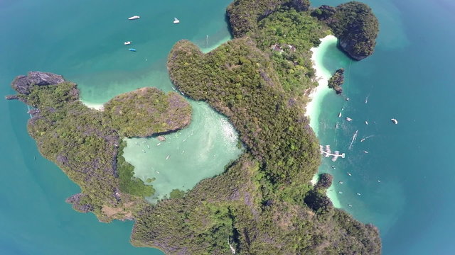 Aerial view of tropical island/Thailand/Krabi/Koh Hong island