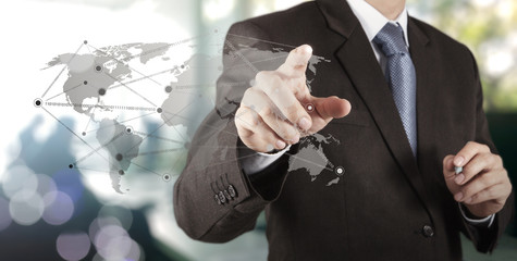  businessman working with new modern computer show social networ