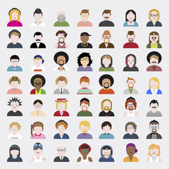 People Diversity Portrait Design Characters Avatar Vector