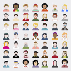 People Diversity Portrait Design Characters Avatar Vector
