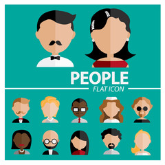 Diversity Interracial Community People Flat Design Icons Concept