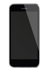 Realistic mobile phone with empty screen.