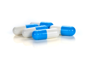 pills capsules on white background