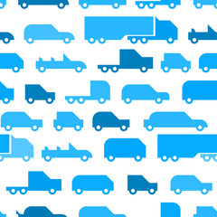 Flat with simple little cars vector seamless pattern