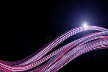 romantic wave background design with lights