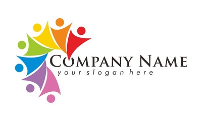 Fototapeta na wymiar Colorful Humanity Diversity Logo Vector