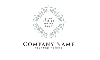 Frame floral outline Hipster vector