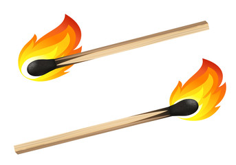 Match isolated on white background