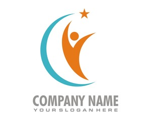Obraz premium star person logo image vector