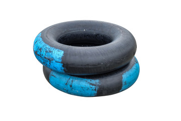 Black elastomeric ring isolated white background