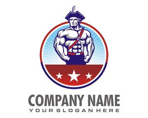 soldier muscle logo image vector