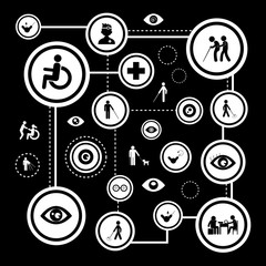 blind man icon set