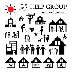 volunteer for non profit social service symbol