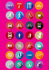 set of information icons. Flat