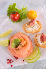 salmon and canape
