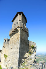 Fototapeta na wymiar Fortress of Guaita in Republic of San-Marino, Italy