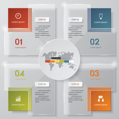 4 steps chart template/graphic or website layout.