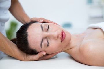 Fototapeta na wymiar Physiotherapist doing neck massage