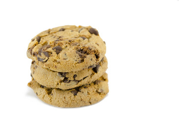 Chocolate chip cookies isolated