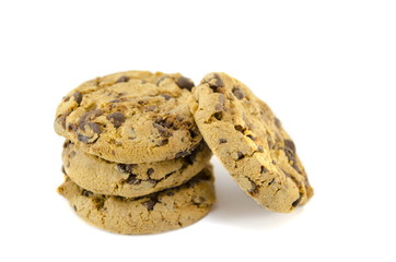 Chocolate chip cookies isolated