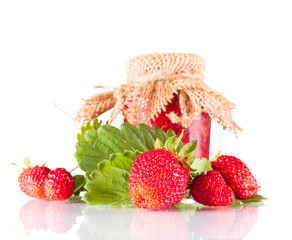 Strawberry jam isolated on white