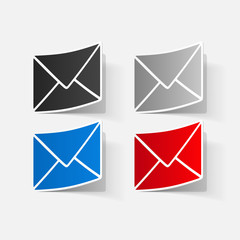 paper sticker: collection of various Envelope white paper