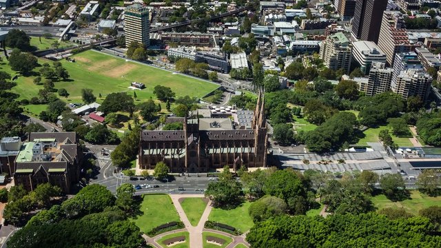 Hyde Park and St Mary's Cathedral, Sydney