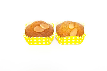 Banana Cake Isolated On White Background.