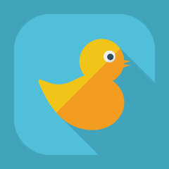 Flat modern design with shadow duck swimming