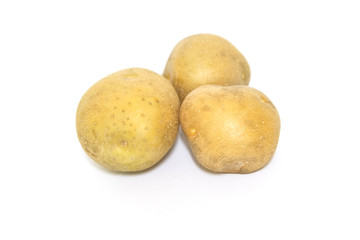 Raw Potato on white background