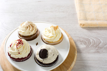 preparing cupcakes in the kitchen