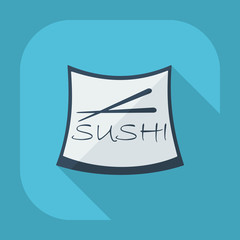 Flat modern design with shadow Sushi, Chinese cuisine