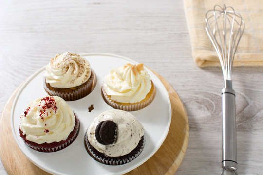 preparing cupcakes in the kitchen