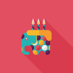 birthday cake flat icon with long shadow,eps10