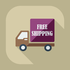 Flat modern design with shadow icons car shipping